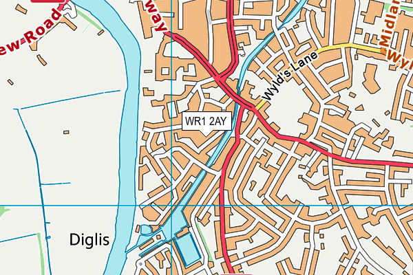 WR1 2AY map - OS VectorMap District (Ordnance Survey) WR1 2AY map - OS VectorMap District (Ordnance Survey)