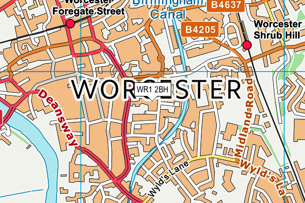 WR1 2BH map - OS VectorMap District (Ordnance Survey) WR1 2BH map - OS VectorMap District (Ordnance Survey)