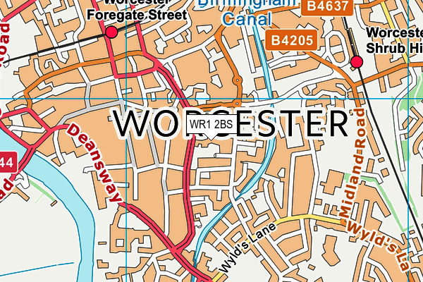 WR1 2BS map - OS VectorMap District (Ordnance Survey) WR1 2BS map - OS VectorMap District (Ordnance Survey)