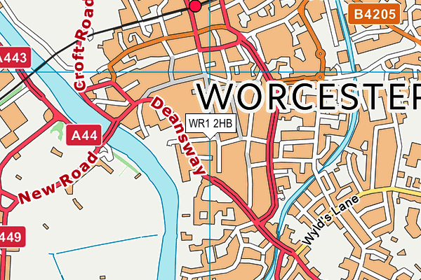 WR1 2HB map - OS VectorMap District (Ordnance Survey) WR1 2HB map - OS VectorMap District (Ordnance Survey)