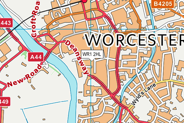 WR1 2HL map - OS VectorMap District (Ordnance Survey)