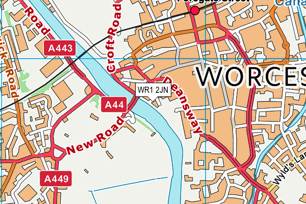 WR1 2JN map - OS VectorMap District (Ordnance Survey) WR1 2JN map - OS VectorMap District (Ordnance Survey)