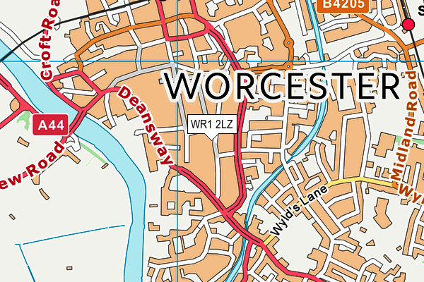 WR1 2LZ map - OS VectorMap District (Ordnance Survey) WR1 2LZ map - OS VectorMap District (Ordnance Survey)