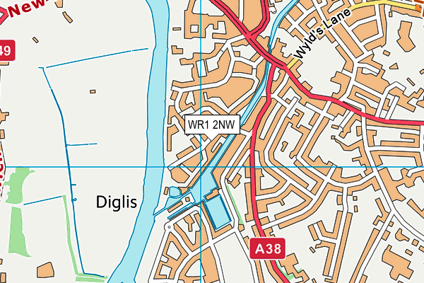 WR1 2NW map - OS VectorMap District (Ordnance Survey)