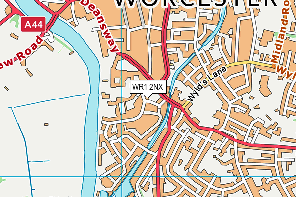 WR1 2NX map - OS VectorMap District (Ordnance Survey)