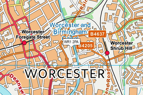 WR1 2PA map - OS VectorMap District (Ordnance Survey) WR1 2PA map - OS VectorMap District (Ordnance Survey)
