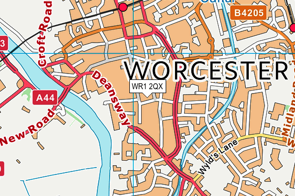 WR1 2QX map - OS VectorMap District (Ordnance Survey) WR1 2QX map - OS VectorMap District (Ordnance Survey)