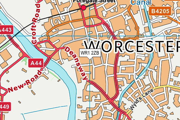 WR1 2ZB map - OS VectorMap District (Ordnance Survey)