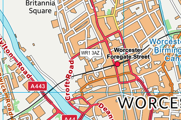 WR1 3AZ map - OS VectorMap District (Ordnance Survey) WR1 3AZ map - OS VectorMap District (Ordnance Survey)