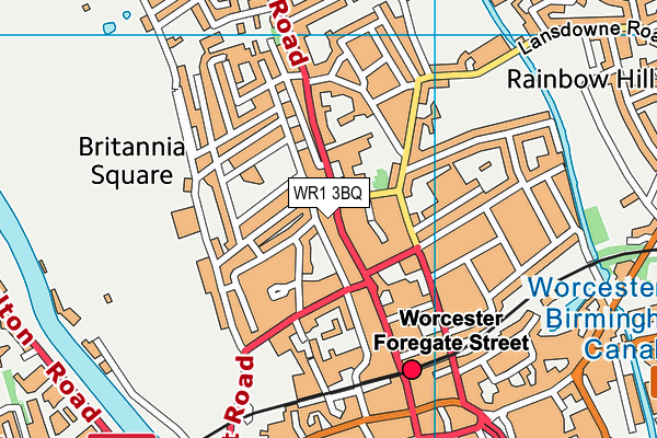 WR1 3BQ map - OS VectorMap District (Ordnance Survey) WR1 3BQ map - OS VectorMap District (Ordnance Survey)