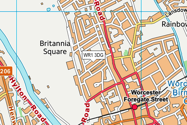 WR1 3DG map - OS VectorMap District (Ordnance Survey) WR1 3DG map - OS VectorMap District (Ordnance Survey)