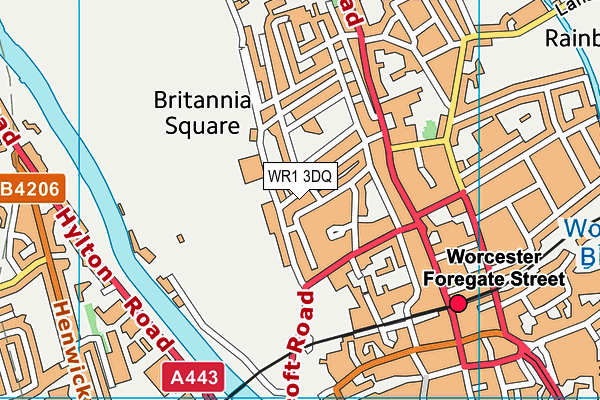WR1 3DQ map - OS VectorMap District (Ordnance Survey) WR1 3DQ map - OS VectorMap District (Ordnance Survey)