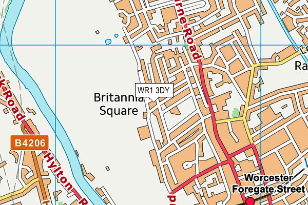 WR1 3DY map - OS VectorMap District (Ordnance Survey)
