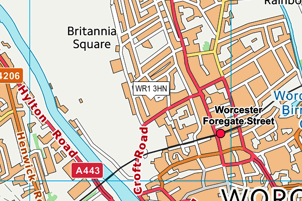 WR1 3HN map - OS VectorMap District (Ordnance Survey) WR1 3HN map - OS VectorMap District (Ordnance Survey)