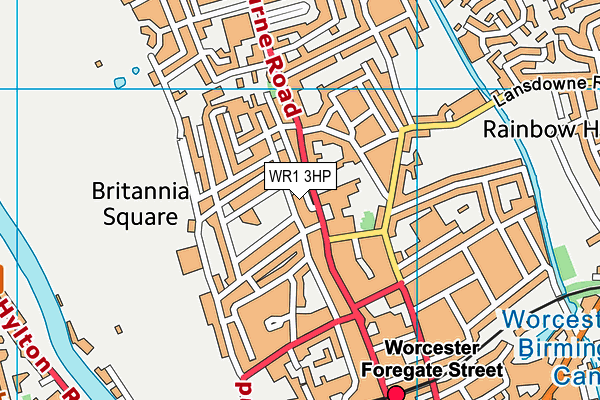 WR1 3HP map - OS VectorMap District (Ordnance Survey) WR1 3HP map - OS VectorMap District (Ordnance Survey)