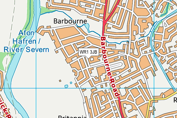 WR1 3JB map - OS VectorMap District (Ordnance Survey)