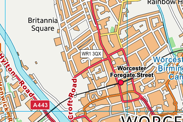 WR1 3QX map - OS VectorMap District (Ordnance Survey) WR1 3QX map - OS VectorMap District (Ordnance Survey)