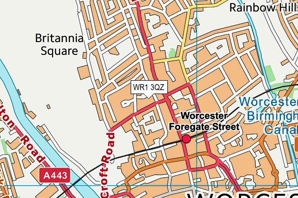 WR1 3QZ map - OS VectorMap District (Ordnance Survey) WR1 3QZ map - OS VectorMap District (Ordnance Survey)