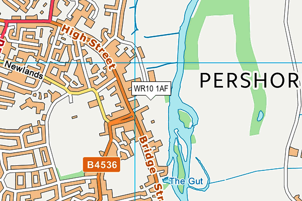 WR10 1AF map - OS VectorMap District (Ordnance Survey)