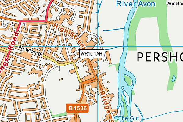 WR10 1AH map - OS VectorMap District (Ordnance Survey) WR10 1AH map - OS VectorMap District (Ordnance Survey)