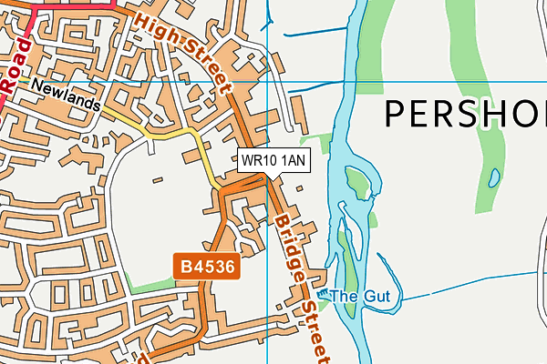 WR10 1AN map - OS VectorMap District (Ordnance Survey)