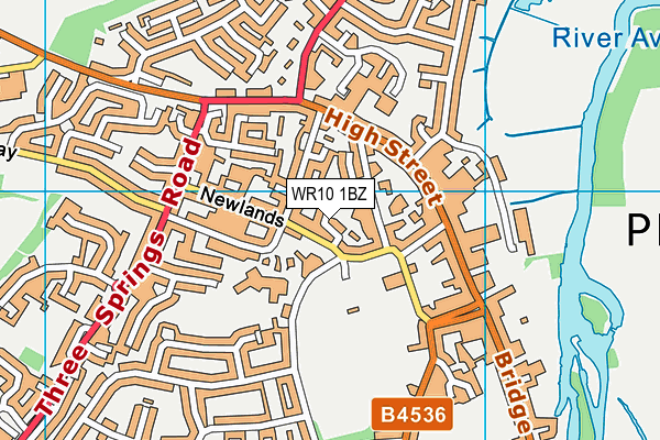 WR10 1BZ map - OS VectorMap District (Ordnance Survey)