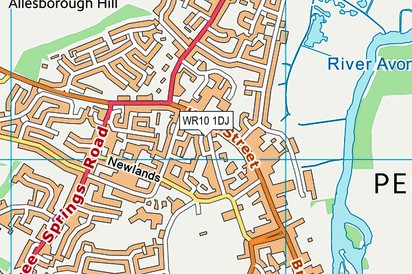 WR10 1DJ map - OS VectorMap District (Ordnance Survey) WR10 1DJ map - OS VectorMap District (Ordnance Survey)