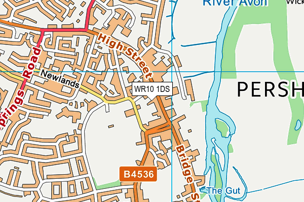WR10 1DS map - OS VectorMap District (Ordnance Survey) WR10 1DS map - OS VectorMap District (Ordnance Survey)