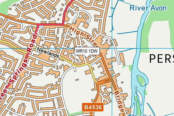 WR10 1DW map - OS VectorMap District (Ordnance Survey) WR10 1DW map - OS VectorMap District (Ordnance Survey)