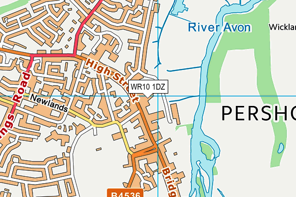 WR10 1DZ map - OS VectorMap District (Ordnance Survey) WR10 1DZ map - OS VectorMap District (Ordnance Survey)