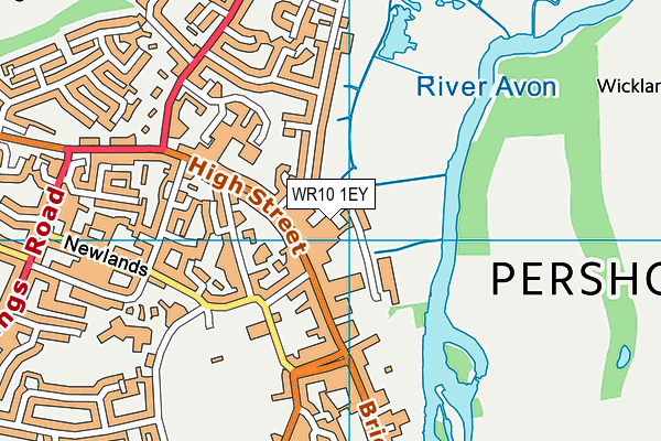 WR10 1EY map - OS VectorMap District (Ordnance Survey) WR10 1EY map - OS VectorMap District (Ordnance Survey)
