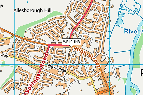 WR10 1HB map - OS VectorMap District (Ordnance Survey)