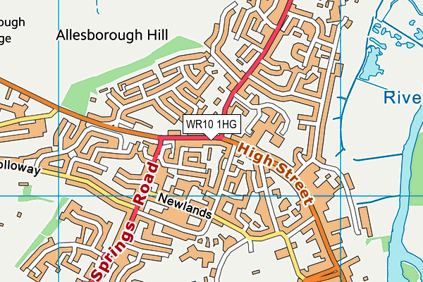 WR10 1HG map - OS VectorMap District (Ordnance Survey) WR10 1HG map - OS VectorMap District (Ordnance Survey)