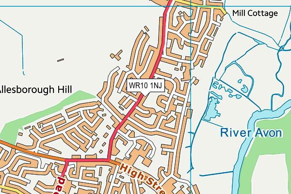 WR10 1NJ map - OS VectorMap District (Ordnance Survey) WR10 1NJ map - OS VectorMap District (Ordnance Survey)