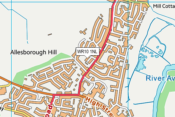 WR10 1NL map - OS VectorMap District (Ordnance Survey) WR10 1NL map - OS VectorMap District (Ordnance Survey)