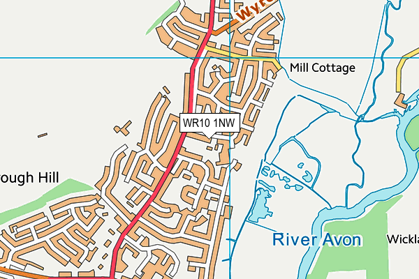 WR10 1NW map - OS VectorMap District (Ordnance Survey) WR10 1NW map - OS VectorMap District (Ordnance Survey)