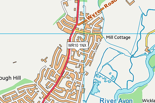 WR10 1NX map - OS VectorMap District (Ordnance Survey) WR10 1NX map - OS VectorMap District (Ordnance Survey)