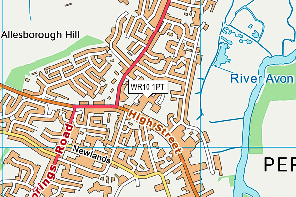WR10 1PT map - OS VectorMap District (Ordnance Survey)