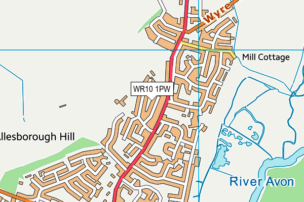 WR10 1PW map - OS VectorMap District (Ordnance Survey) WR10 1PW map - OS VectorMap District (Ordnance Survey)