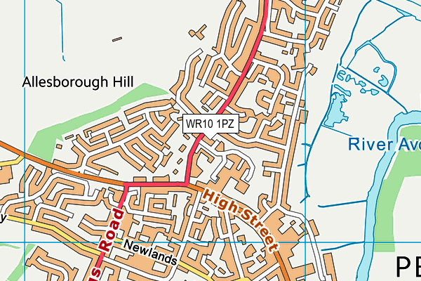 WR10 1PZ map - OS VectorMap District (Ordnance Survey) WR10 1PZ map - OS VectorMap District (Ordnance Survey)