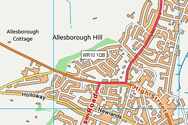 WR10 1QB map - OS VectorMap District (Ordnance Survey) WR10 1QB map - OS VectorMap District (Ordnance Survey)