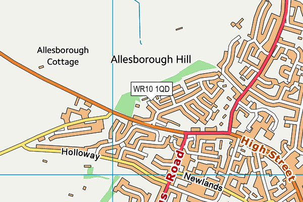 WR10 1QD map - OS VectorMap District (Ordnance Survey) WR10 1QD map - OS VectorMap District (Ordnance Survey)