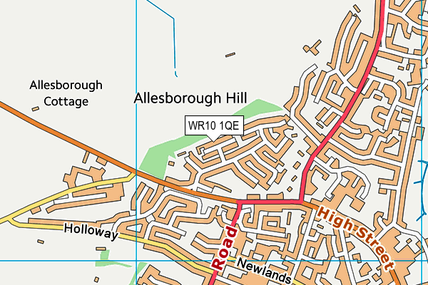 WR10 1QE map - OS VectorMap District (Ordnance Survey)