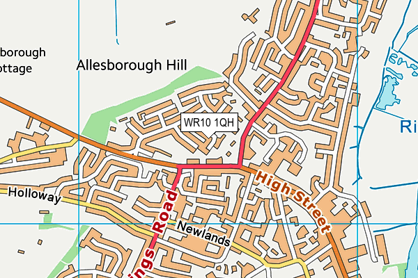 WR10 1QH map - OS VectorMap District (Ordnance Survey) WR10 1QH map - OS VectorMap District (Ordnance Survey)
