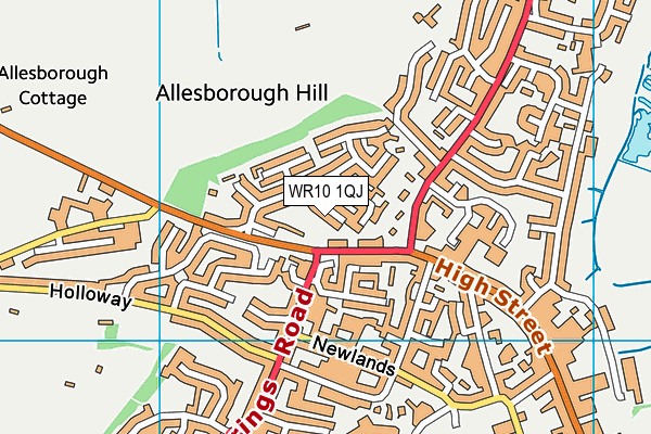 WR10 1QJ map - OS VectorMap District (Ordnance Survey) WR10 1QJ map - OS VectorMap District (Ordnance Survey)