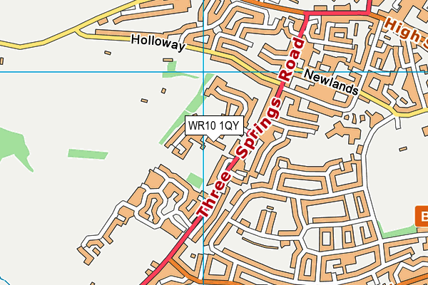 WR10 1QY map - OS VectorMap District (Ordnance Survey) WR10 1QY map - OS VectorMap District (Ordnance Survey)