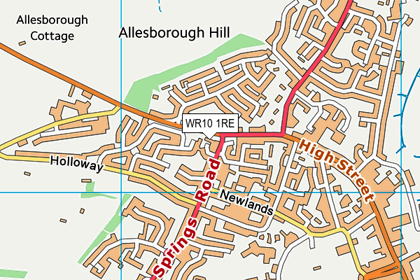 WR10 1RE map - OS VectorMap District (Ordnance Survey) WR10 1RE map - OS VectorMap District (Ordnance Survey)