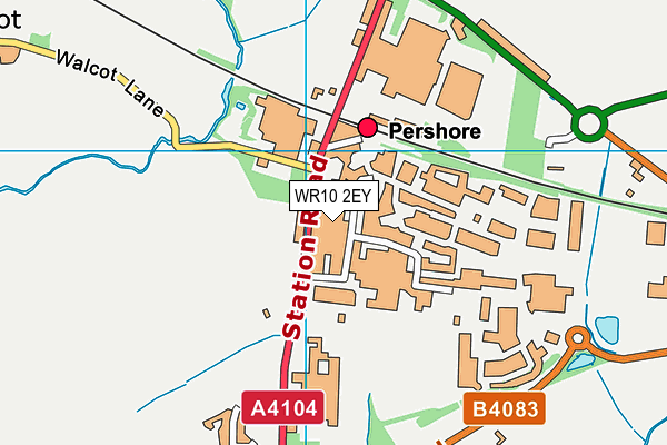 WR10 2EY map - OS VectorMap District (Ordnance Survey) WR10 2EY map - OS VectorMap District (Ordnance Survey)