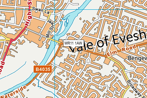 WR11 1AW map - OS VectorMap District (Ordnance Survey) WR11 1AW map - OS VectorMap District (Ordnance Survey)