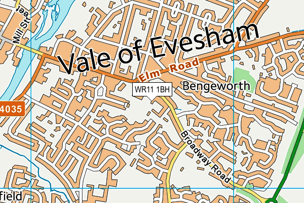 WR11 1BH map - OS VectorMap District (Ordnance Survey)